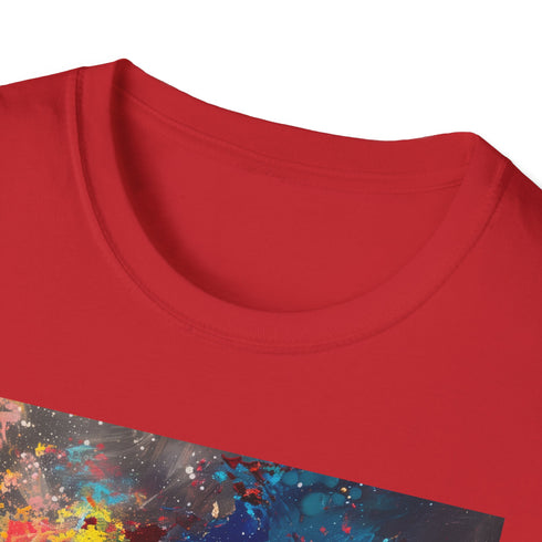 Blue Marble Earth Painting T-Shirt Cotton Crew Neck Regular Fit Summer