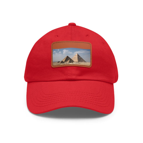 Giza Glory white baseball cap with light brown rectangle patch.
