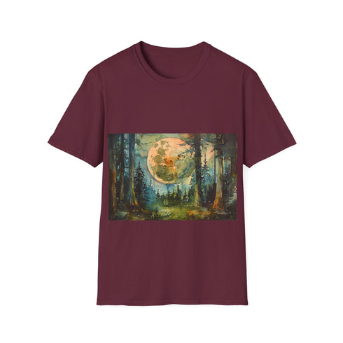 Galactic Adventure Tee: Endor Moon Charcoal T-shirt, DTG print, Regular fit.