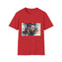 Watercolor graphic charcoal T-shirt showcasing Batman's silhouette in soft cotton fabric