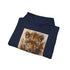 Wild Cheetah Print Hoodie in Navy, Size S, Regular Fit Unisex.