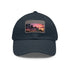 Miami Sunset Horizon Baseball Cap in White with Light Brown Rectangle Patch