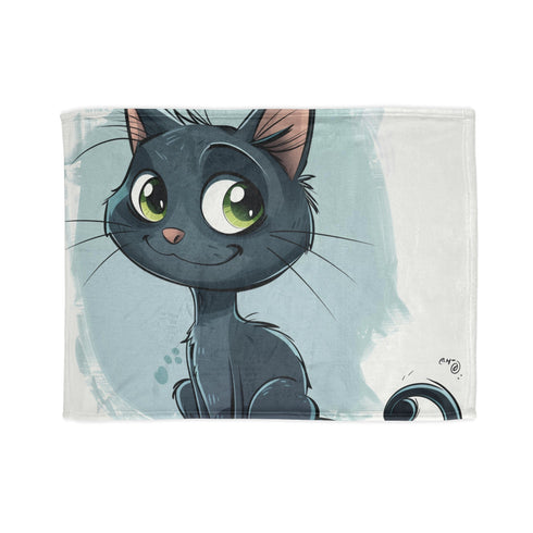 Whisker Whimsy Cat Cuddle Blanket: Playful cartoon cat design, cozy comfort
