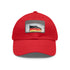 German pride flag cap in white with light brown rectangle patch.