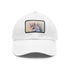 Mystical watercolor unicorn hat with light brown patch and rectangle shape.