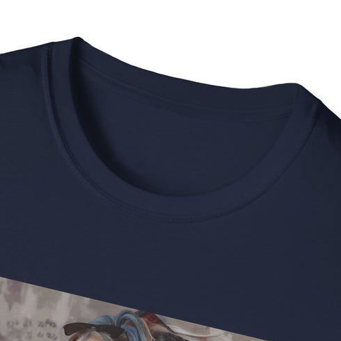 Charcoal 90s grunge t-shirt with distressed texture in soft breathable cotton