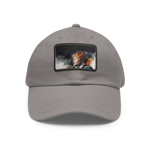 Ed Sheeran Watercolor Splatter Baseball Cap White Light Brown Unisex Vegan