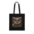 Mechanical Owl Tote Bag in Black Cotton with Steampunk Gears