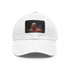 White Chicago Bulls Legacy Cap with Light Brown Rectangle Patch, Vegan Cotton.