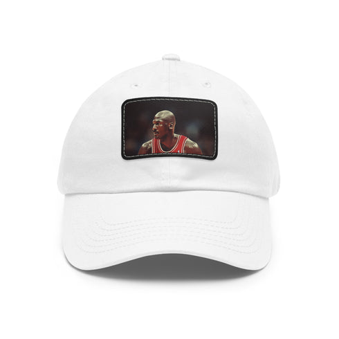 White Chicago Bulls Legacy Cap with Light Brown Patch, Adjustable Unisex Hat