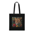Cheetah Chic Tote Bag in Black Cotton, Perfect Gift for Animal Lovers