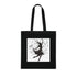 Elegant black cotton tote bag with graceful dancer and musical notes.