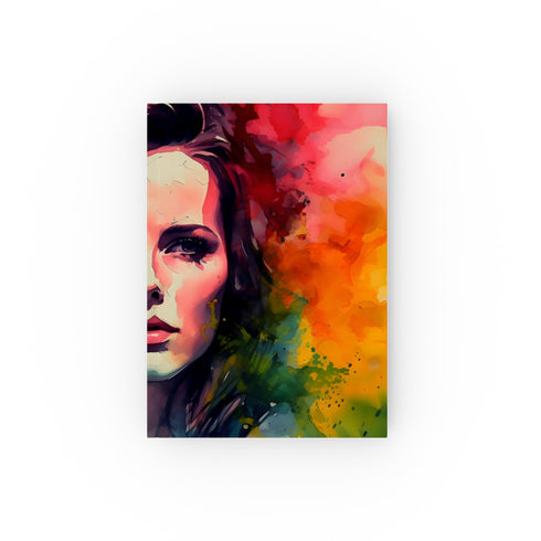 Beckinsale's Brilliance: A Neon Fan Journal - Radiant watercolor portrait of Kate Beckinsale, perfect for fan tributes and movie marathons. High-quality and versatile.