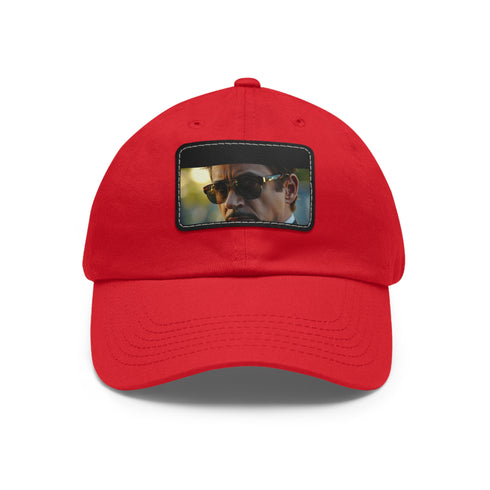 Iron Man Shades Snapback Cap in White with Light Brown Patch