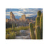 Cactus Shaped Like Ancient Ruins Plush Fleece Throw Blanket