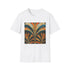 Abstract art deco charcoal t-shirt with geometric patterns and crew neck design