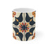 Elegant ceramic coffee mug with artisan tiles pattern, 11oz.