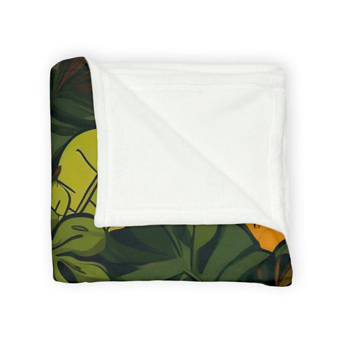 Nordic Woodland Forest Botanical Seamless Plush Fleece Throw Blanket - View 5 | Prints With Passion