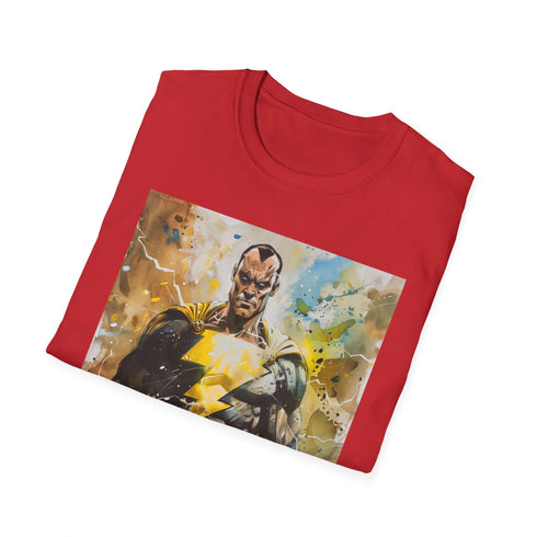 Charcoal Black Adam T-shirt showcasing anti-hero design in soft cotton crew neck