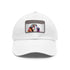 White Basset Hound baseball cap with light brown patch.