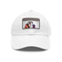 Basset Hound baseball cap in white with light brown patch.