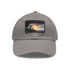 Hawaiian sunset paradise cap with white/light brown rectangle patch.