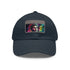 Vibrant watercolor neon baseball hat with light brown patch and rectangle shape.