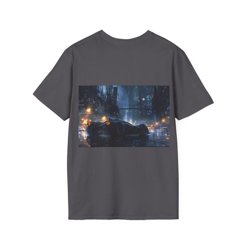 Gotham City Batmobile TShirt in Charcoal - Dark Knight Style Shirt