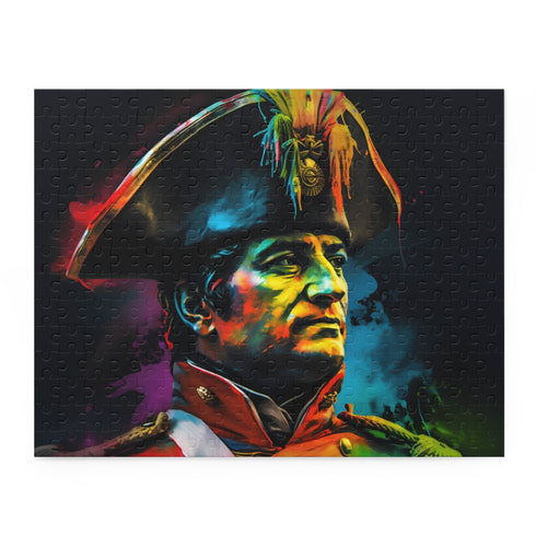 Neon watercolor Napoleon jigsaw puzzle, 10" x 8", art lovers.