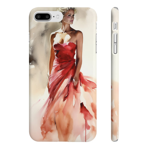 Lady in Red iPhone 7 Plus Slim Glossy Phone Case