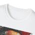 Charcoal cotton t-shirt with bold watercolor design embodying strength and grace