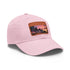 Miami Sunset Horizon Baseball Cap in White with Light Brown Patch