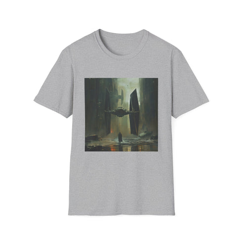 Charcoal Star Wars Tie Fighter t-shirt with iconic starfighter design.