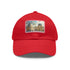 Louvre Paris Watercolor Baseball Cap in White with Light Brown Patch