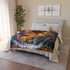 Holographic Phoenix Beneath Glass Dome Plush Fleece Throw Blanket