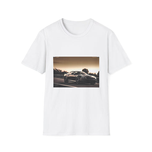 Charcoal cotton T-shirt with Aston Martin racing graphic regular fit crew neck