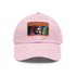 Neon watercolor baseball cap with light brown patch and rectangle shape.