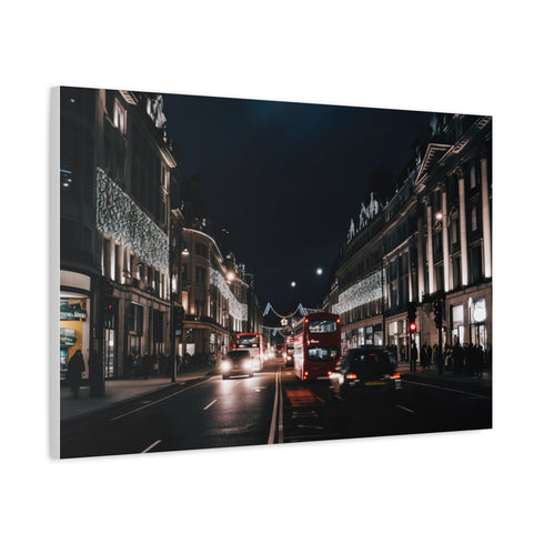 Oxford Street London at Night Illuminated Stretched Canvas Wall Art – Prints With Passion (View 6)