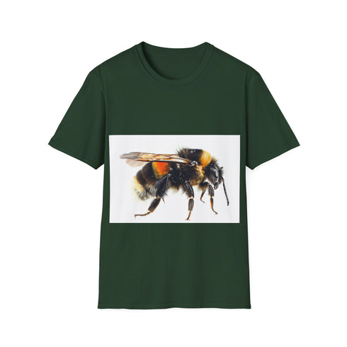 Bumblebee Watercolor Tee: Trendy charcoal t-shirt, buzzing with artistic style