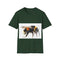 Charcoal cotton t-shirt featuring vibrant bumblebee watercolor design