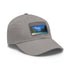 Island Paradise Baseball Cap in White with Light Brown Rectangle Patch.