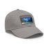 Island Paradise Baseball Cap in White with Light Brown Rectangle Patch