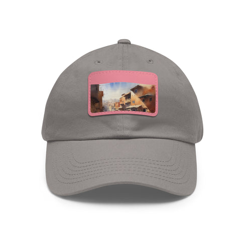 Stylish white cotton baseball cap with Moroccan-inspired patch.