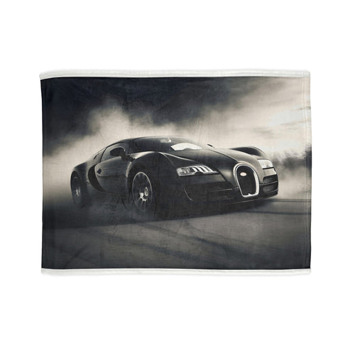 Soft gray LEGO Bugatti Speed blanket for ultimate rest and relaxation.