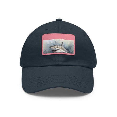 White Ocean Predator Great White Shark Snapback Cap. Cotton, rectangle patch.