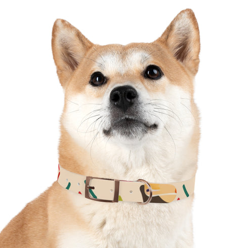 Abstract art deco patterned dog collar in medium Black Onyx.