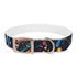 Vibrant black onyx dog collar with dazzling fireworks pattern.
