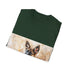 German Shepherd watercolor tee, charcoal, crew neck, summer wardrobe essential.