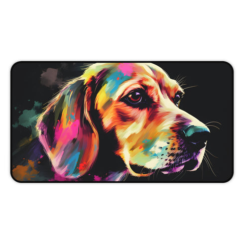 Beagle Pup Desk Mat - Protects desk with playful beagle pups, adds whimsy to office decor