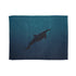 Ocean themed minimalist blanket with whale design, 30'' x 40''.